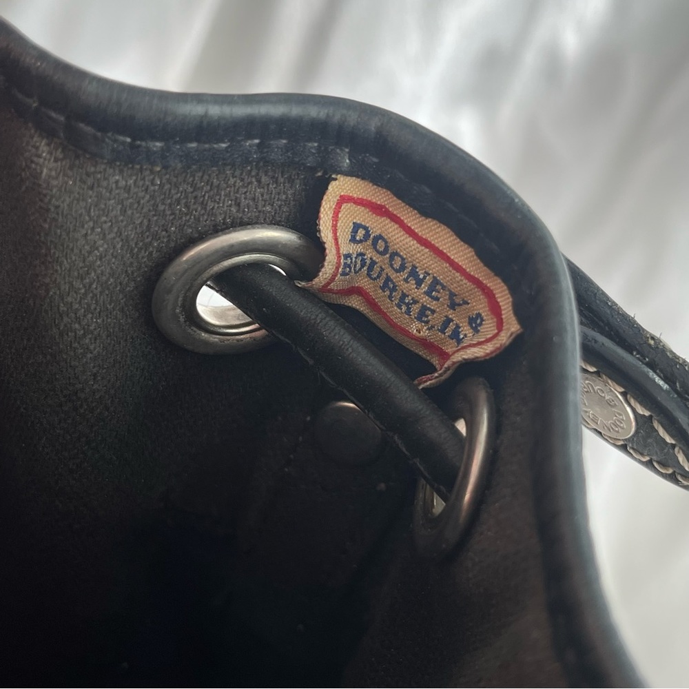 vintage dooney and bourke monogram canvas leather bucket bag made in usa - Picture 6 of 9